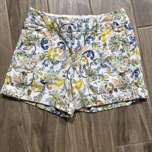 Dear John Hampton Cuffed Paisley Shorts Sz 27 Summer Pool Beach Peach Coral Boho